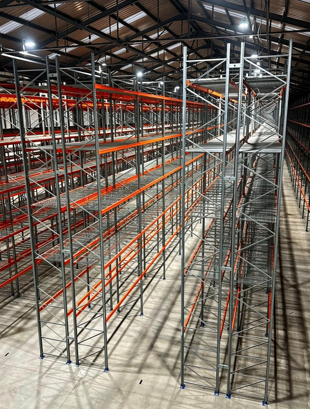 Heavy-duty pallet racking installed by iRack360 — loaded with pallets